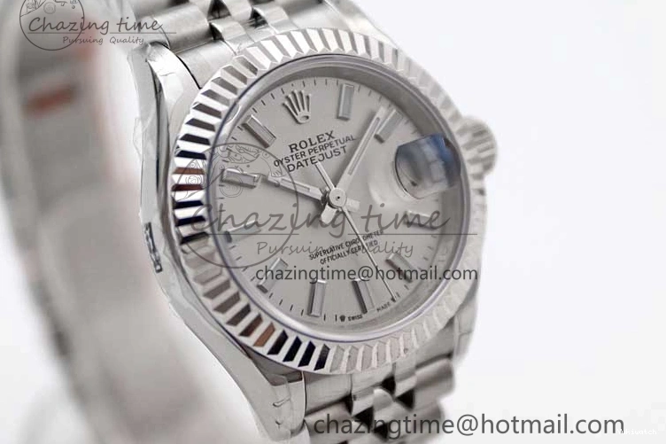 SS on Silver Steel Lady Bracelet 1:1 904L 28 TWF Best Dial DateJust President Edition NH05 0426